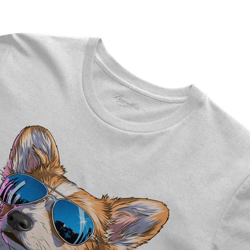 Too Cool Corgi T shirt Heather Short Sleeve