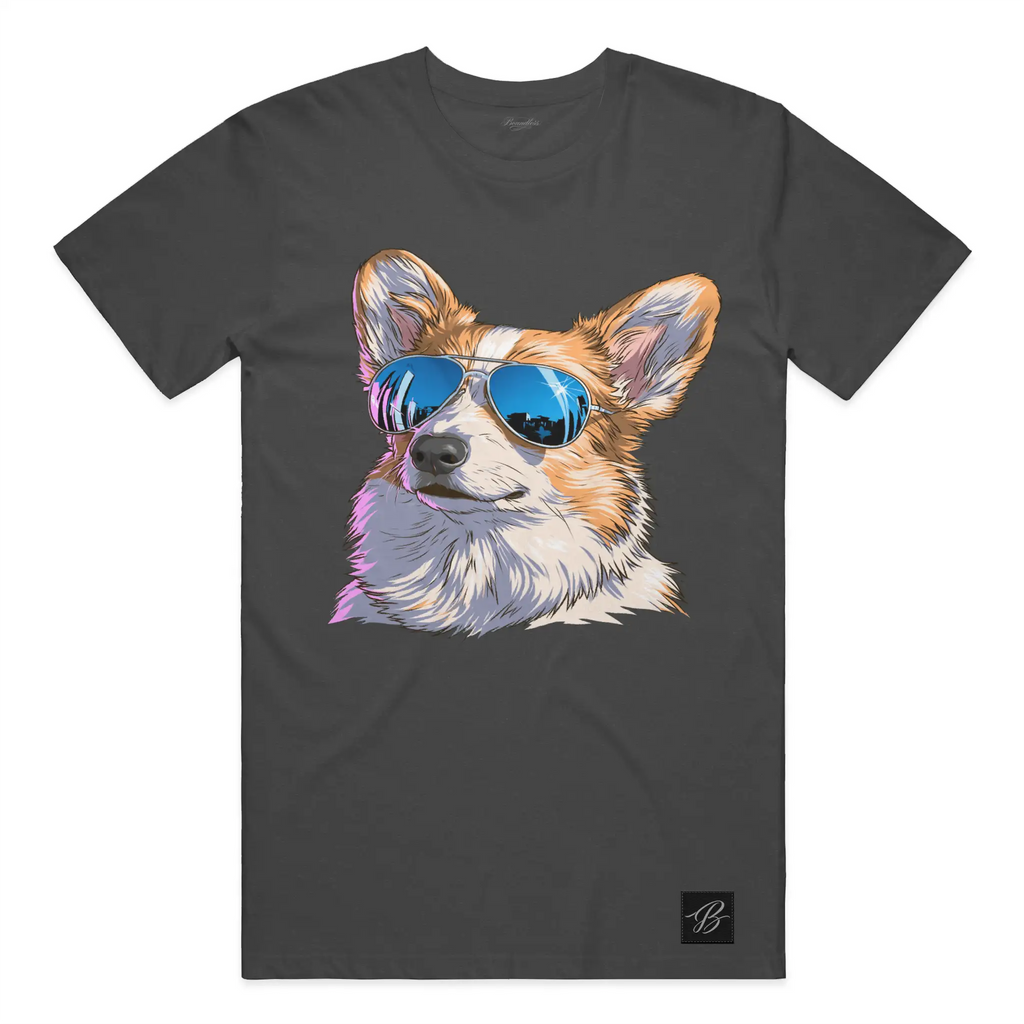 Too Cool Corgi T shirt Heather Short Sleeve